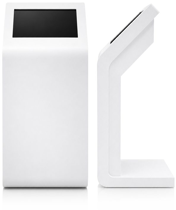 Totem Auto-atendimento 23 — vista frontal e lateral